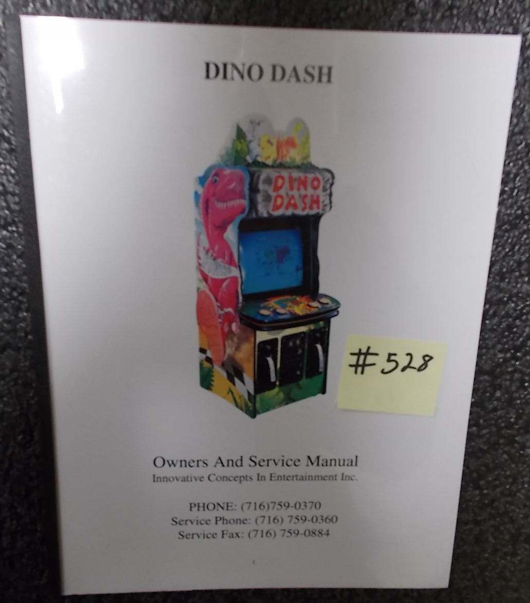 DINO DASH Video Arcade Machine Game Owners and Service Manual 528 for